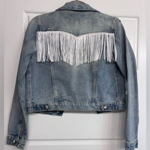 Women's Denim Fringe Jean Jacket